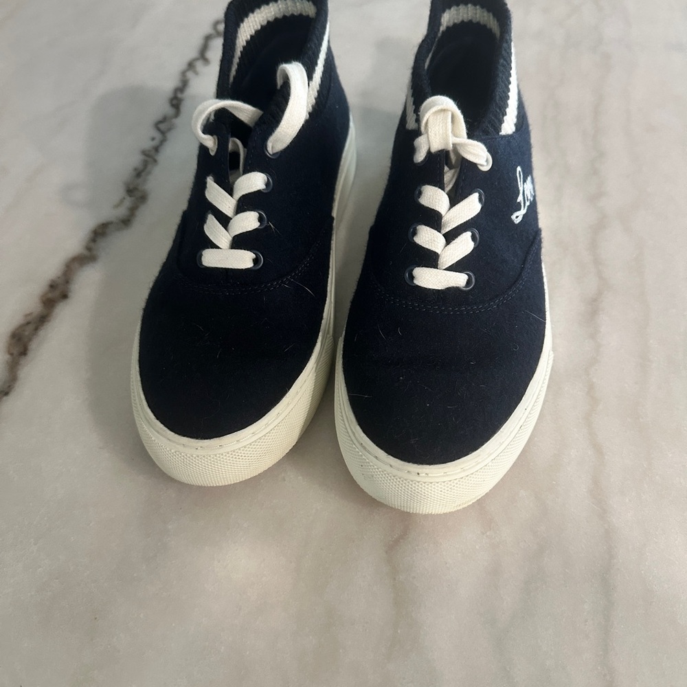 Navy Blue Sneakers with White Soles